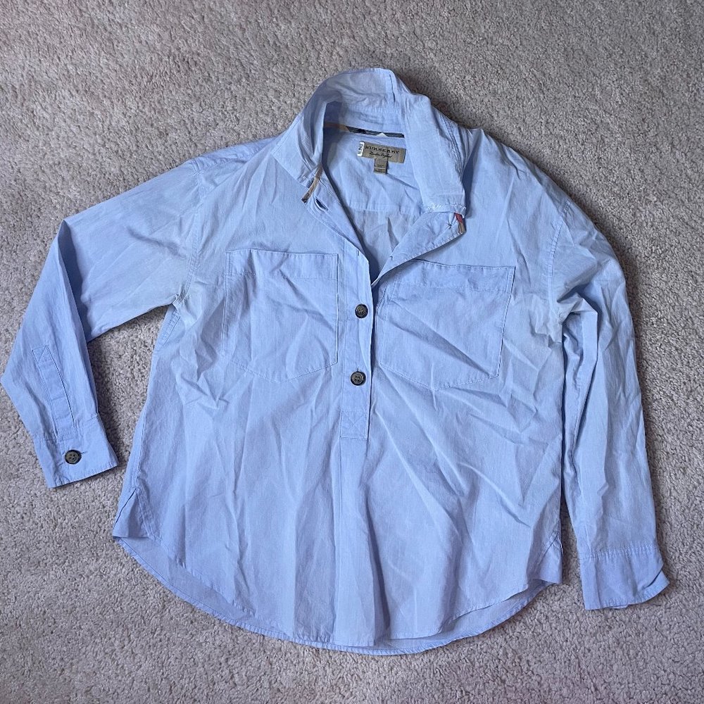 Burberry Light Blue Vintage Blouse Size 0